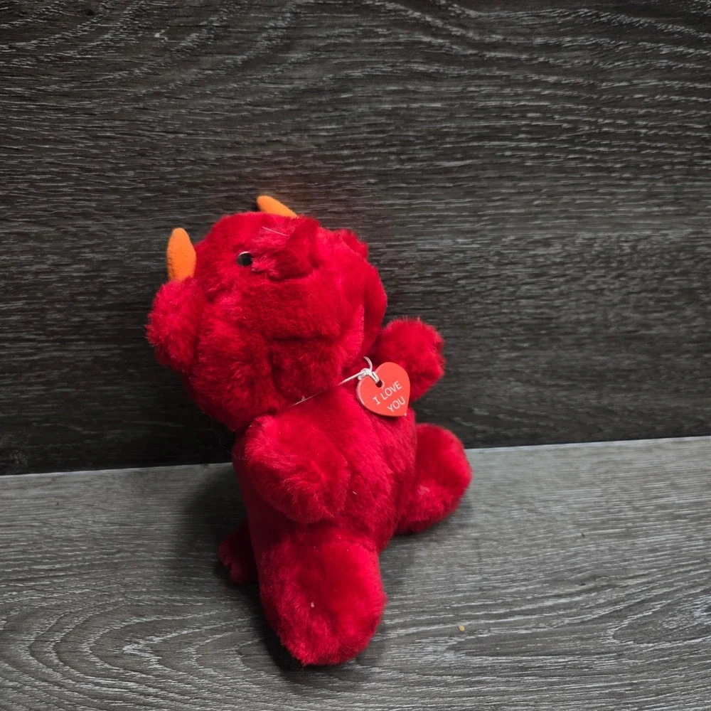 Vintage Russ Berrie Hot Stuff Red Devil Plush I Love You Heart Charm Stuffed Toy